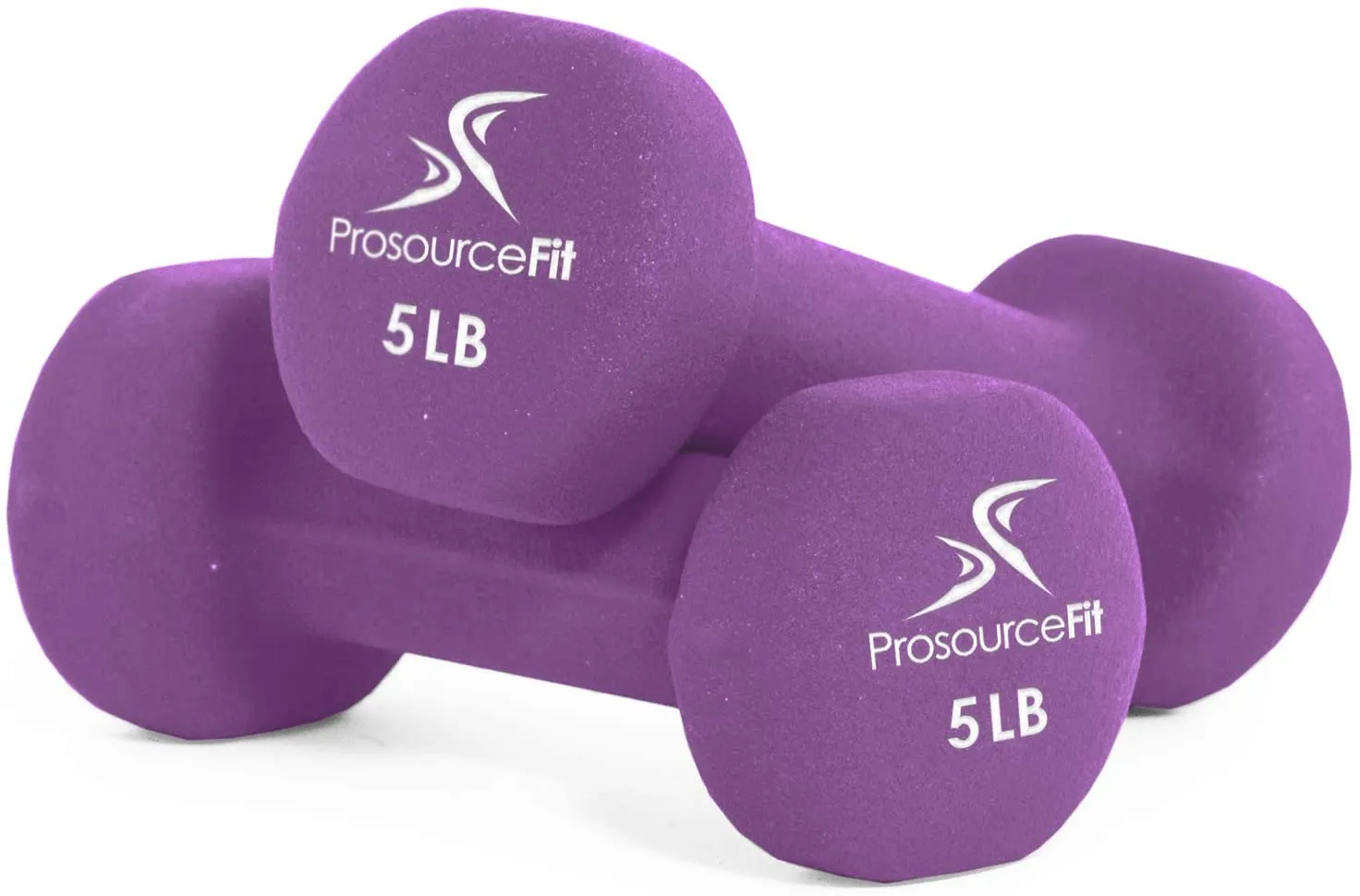 ProsourceFit Set of 2 Neoprene Dumbbell Coated for Non-Slip Grip, 1 lb-12 lb