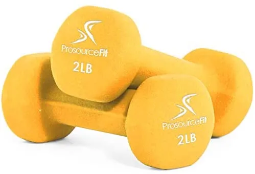 ProsourceFit Set of 2 Neoprene Dumbbell Coated for Non-Slip Grip, 1 lb-12 lb