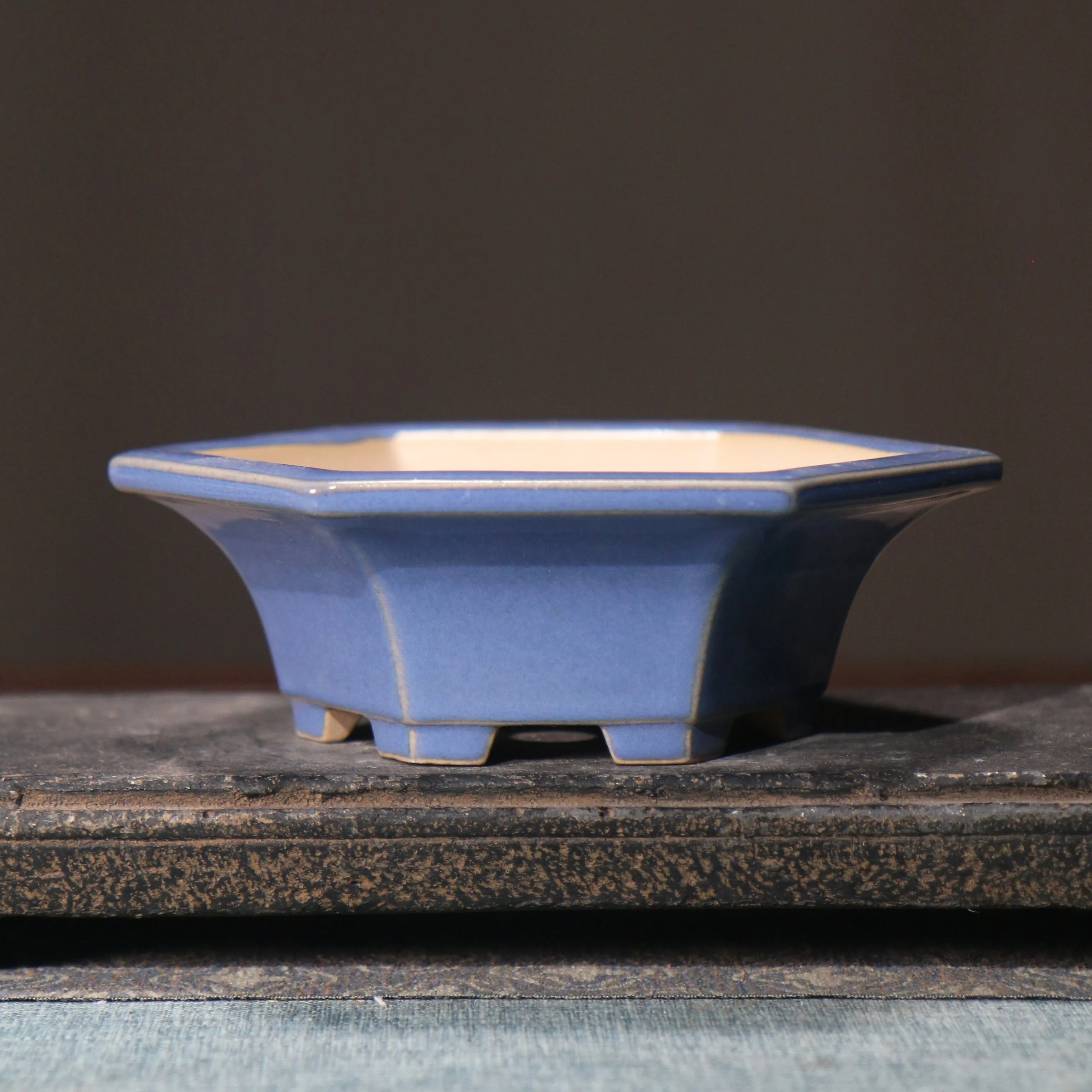 Purple Sand Flowerpot Ceramic Bonsai Basin Hexagonal Desktop Small Basin