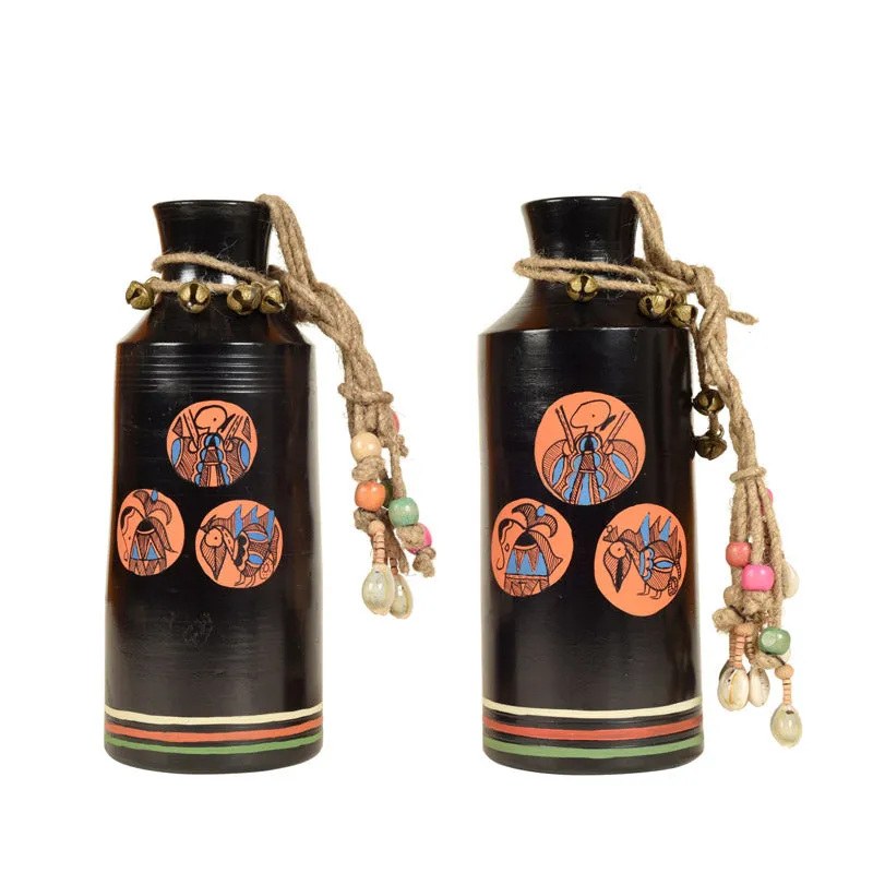 Rachanna Handpainted Terracotta Vase - Set of Two