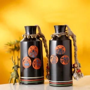 Rachanna Handpainted Terracotta Vase - Set of Two