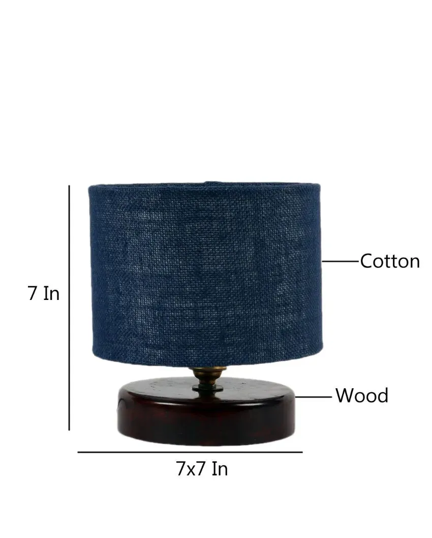 Radian Jute Table Lamp With Wood Chocolate Base | 7 x 7 inches