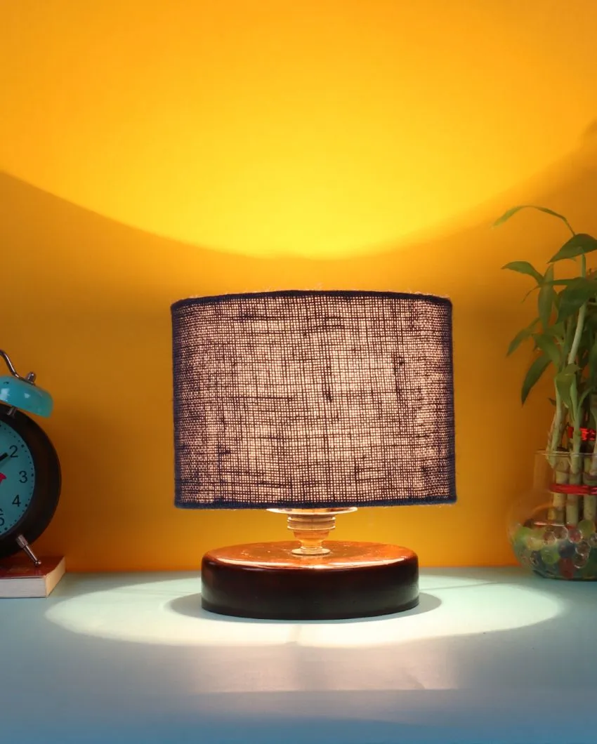 Radian Jute Table Lamp With Wood Chocolate Base | 7 x 7 inches