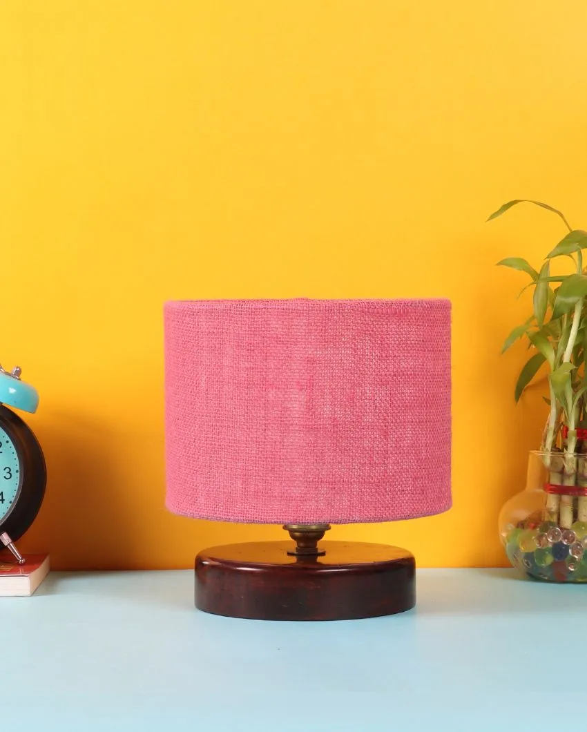 Radian Jute Table Lamp With Wood Chocolate Base | 7 x 7 inches