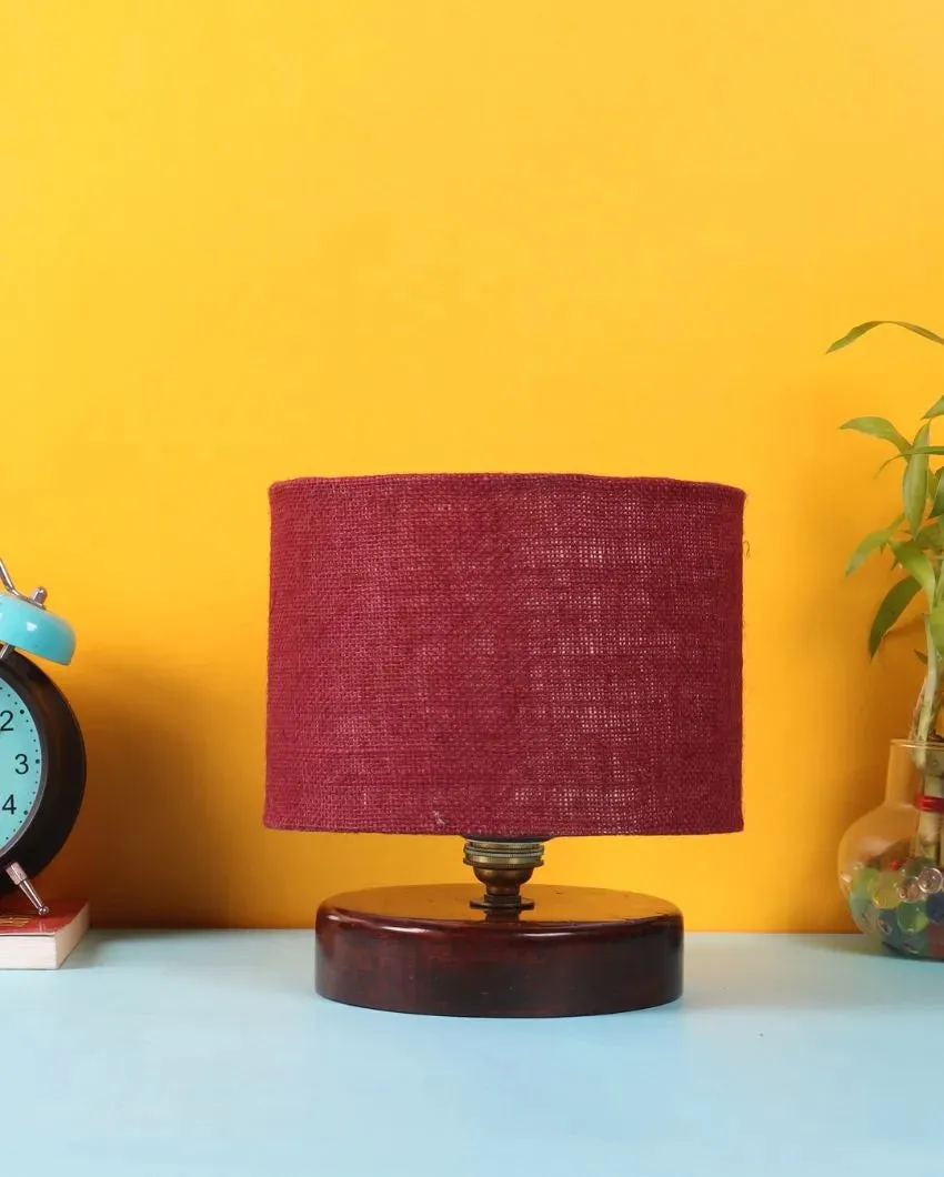 Radian Jute Table Lamp With Wood Chocolate Base | 7 x 7 inches