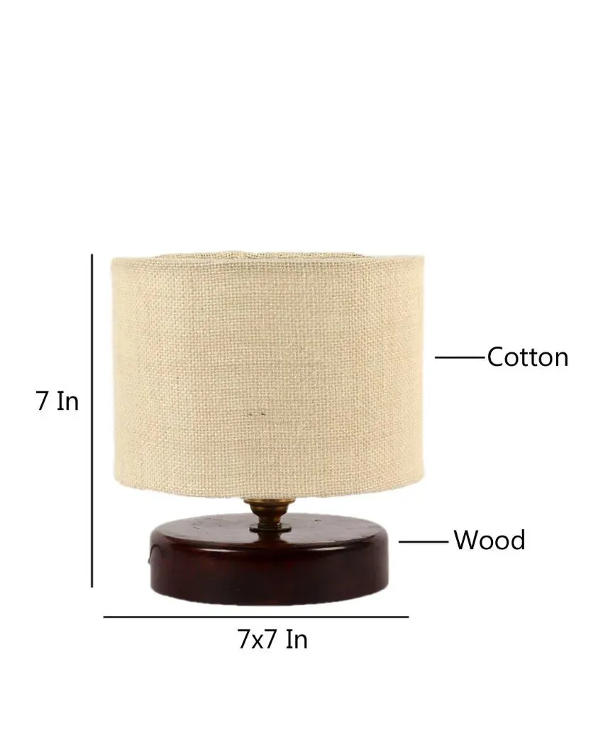 Radian Jute Table Lamp With Wood Chocolate Base | 7 x 7 inches