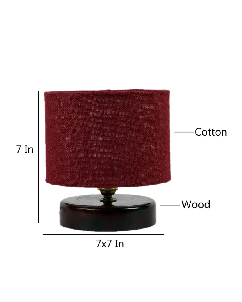 Radian Jute Table Lamp With Wood Chocolate Base | 7 x 7 inches