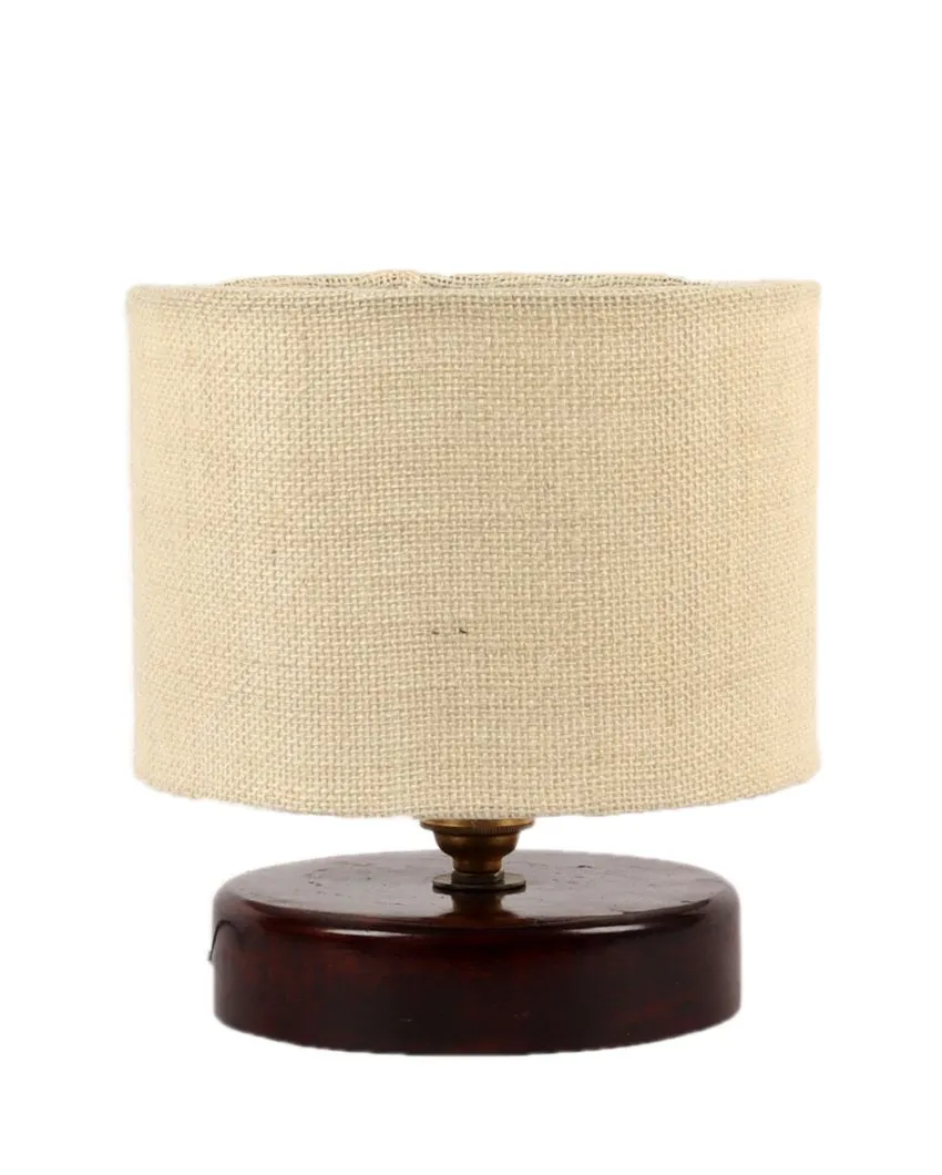 Radian Jute Table Lamp With Wood Chocolate Base | 7 x 7 inches