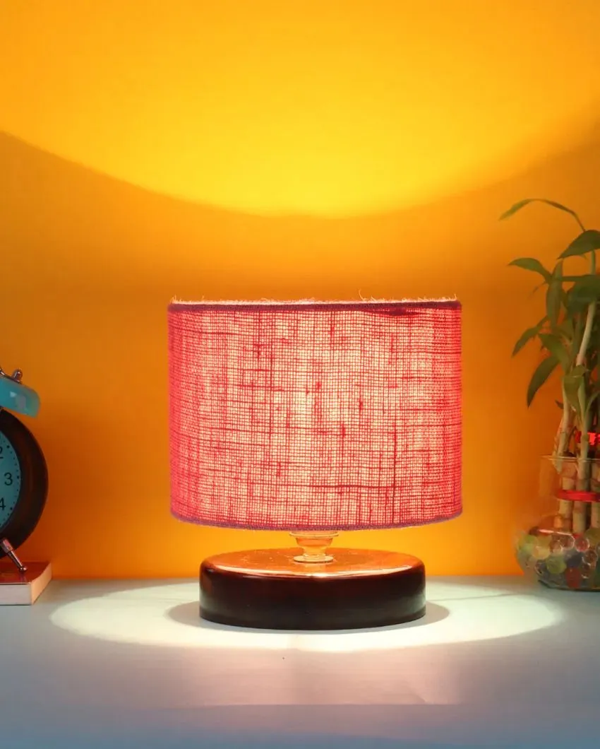 Radian Jute Table Lamp With Wood Chocolate Base | 7 x 7 inches