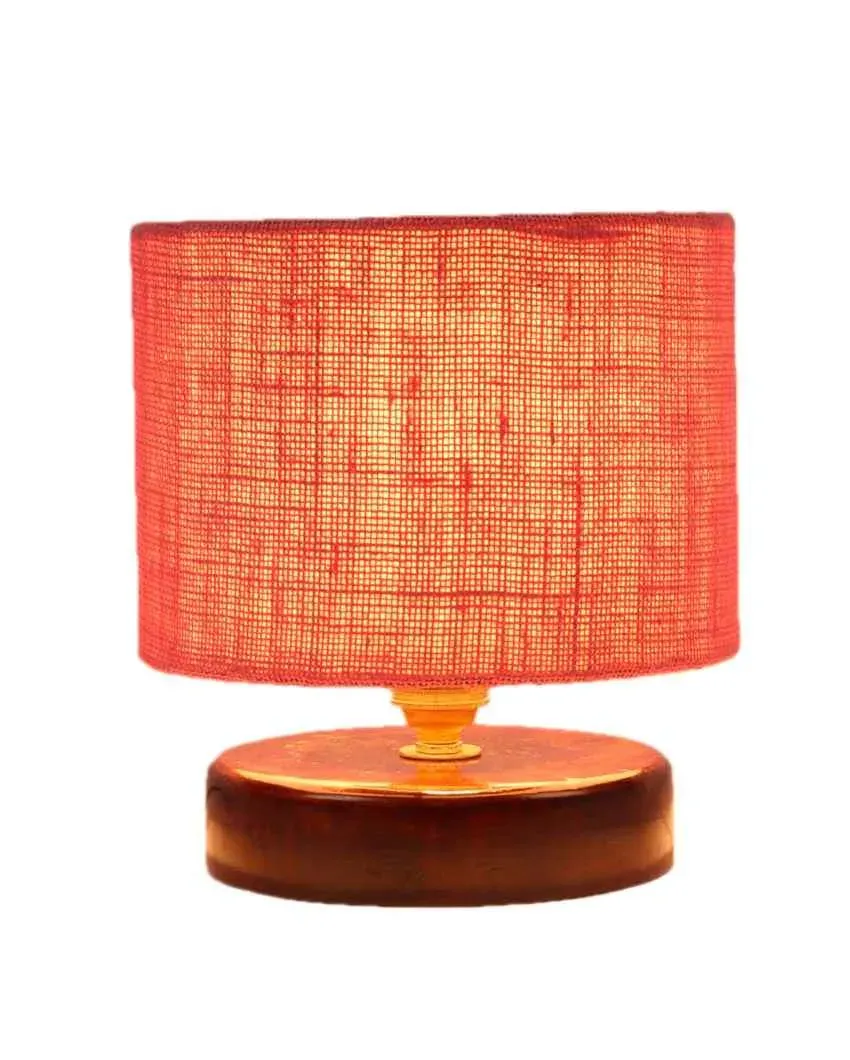 Radian Jute Table Lamp With Wood Chocolate Base | 7 x 7 inches