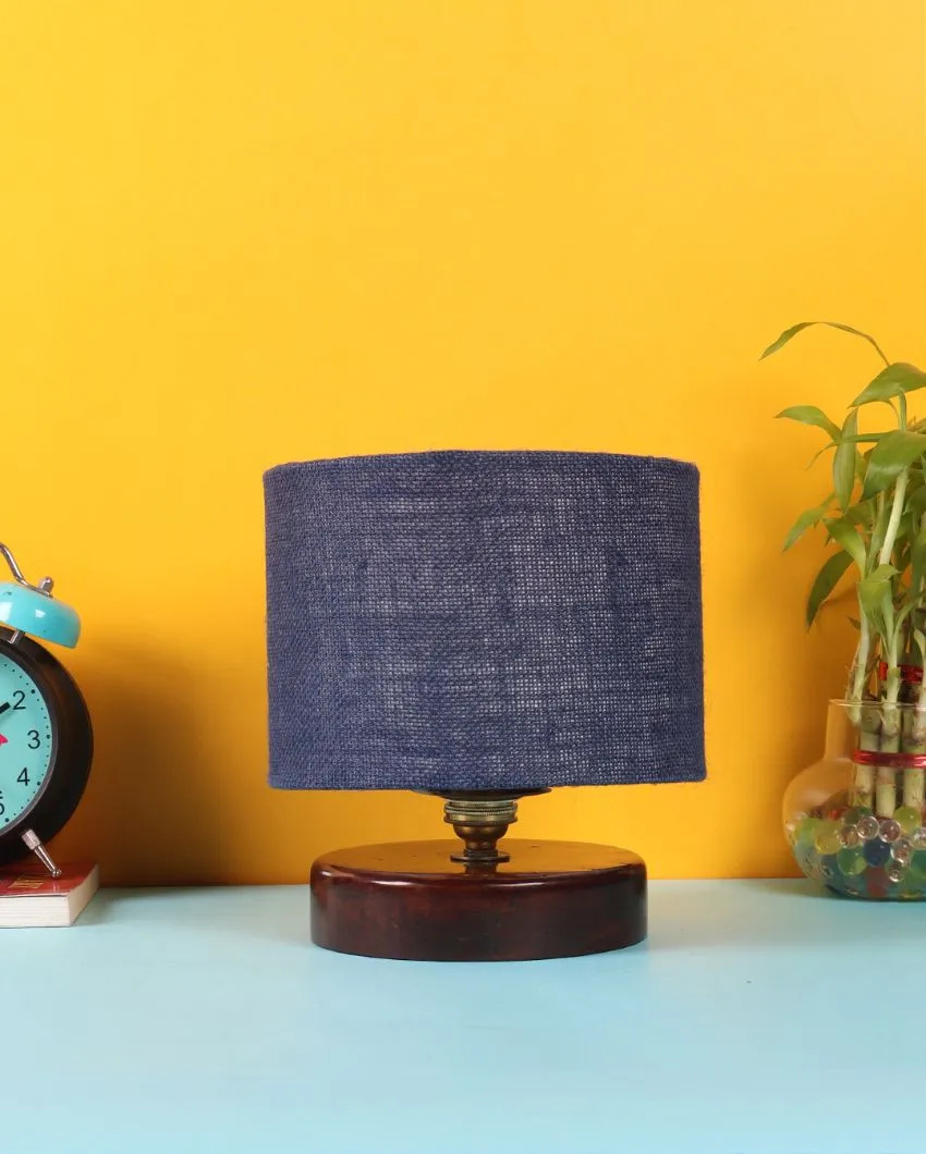 Radian Jute Table Lamp With Wood Chocolate Base | 7 x 7 inches