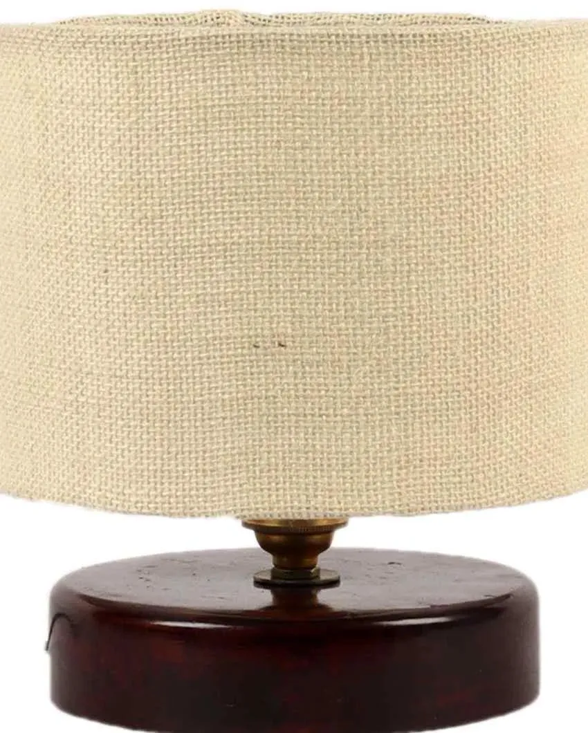 Radian Jute Table Lamp With Wood Chocolate Base | 7 x 7 inches