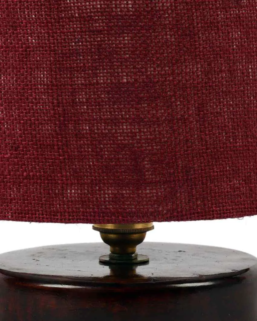 Radian Jute Table Lamp With Wood Chocolate Base | 7 x 7 inches