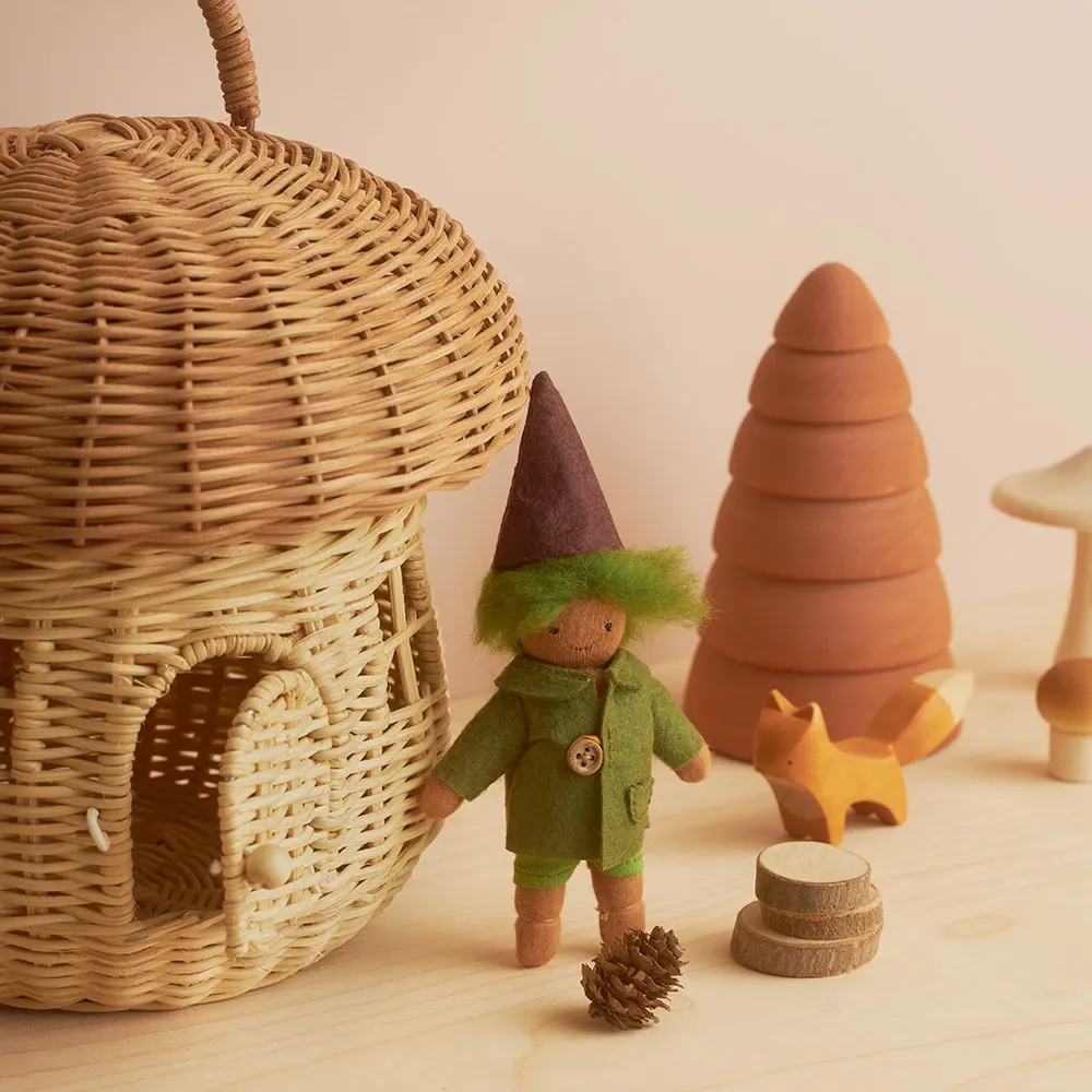 Rattan Mushroom Basket - Natural