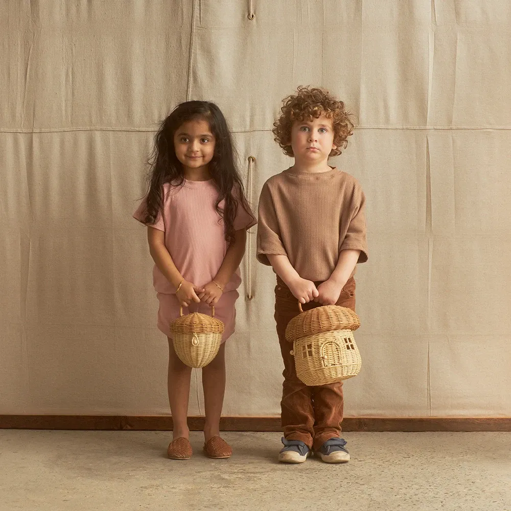 Rattan Mushroom Basket - Natural