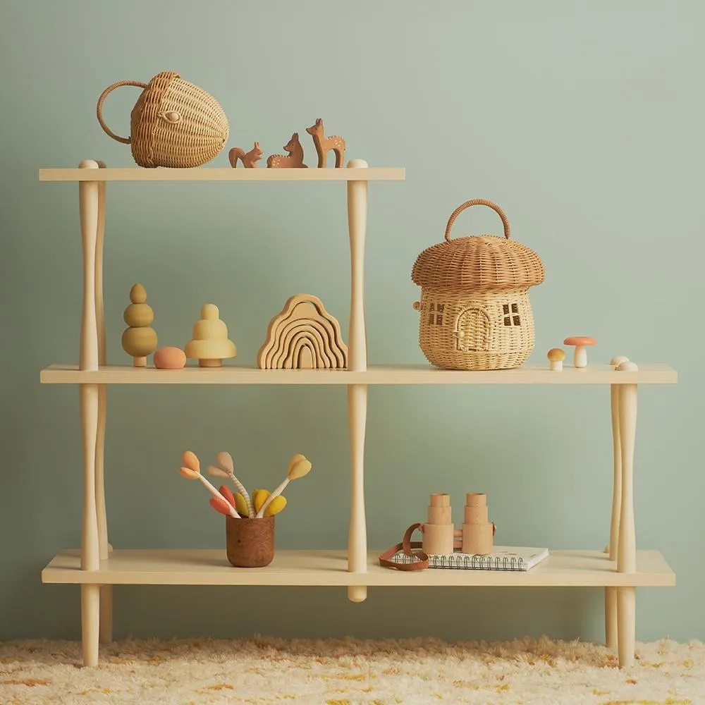 Rattan Mushroom Basket - Natural