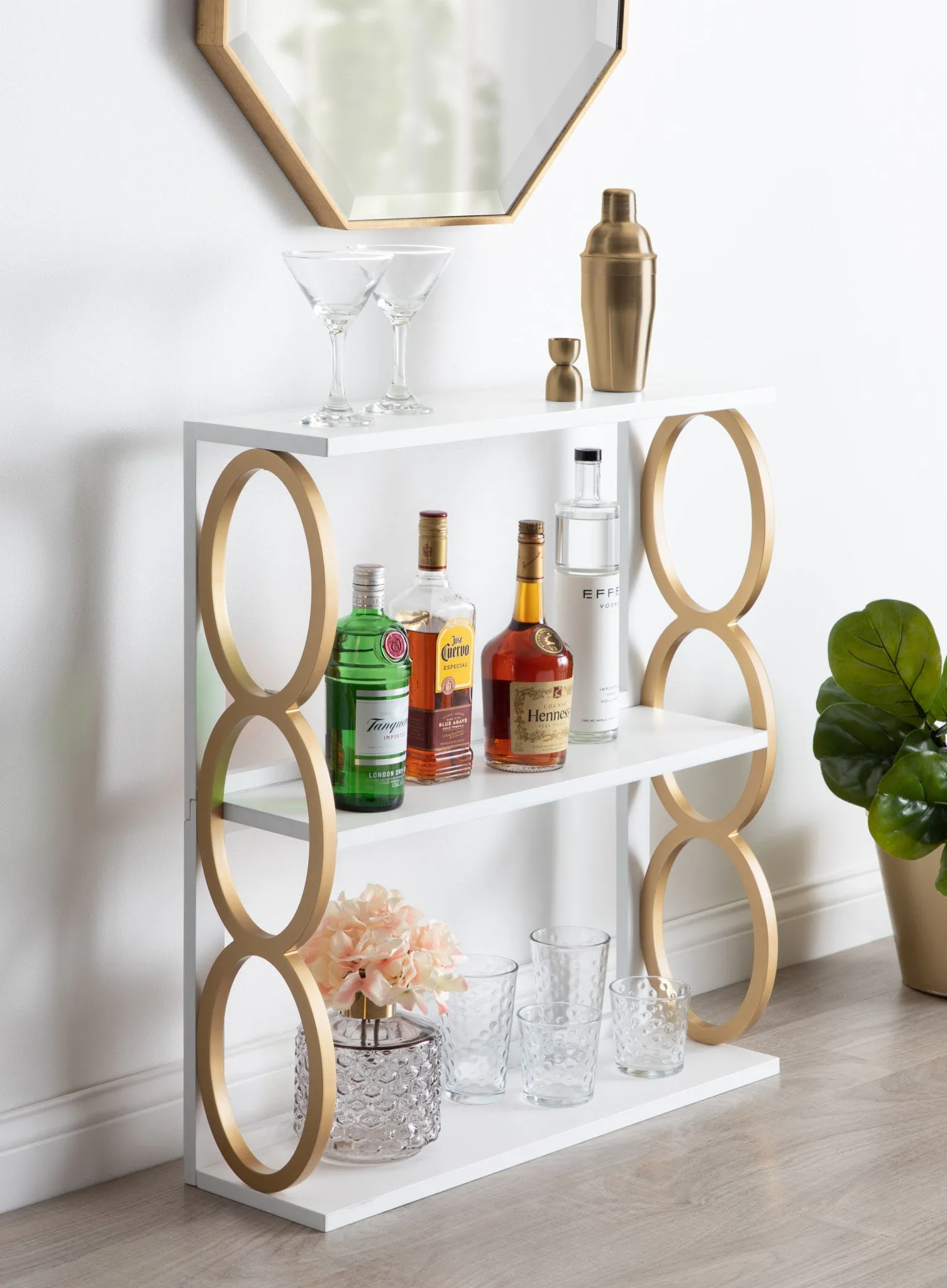 Ring Wooden 3-Tier Shelf