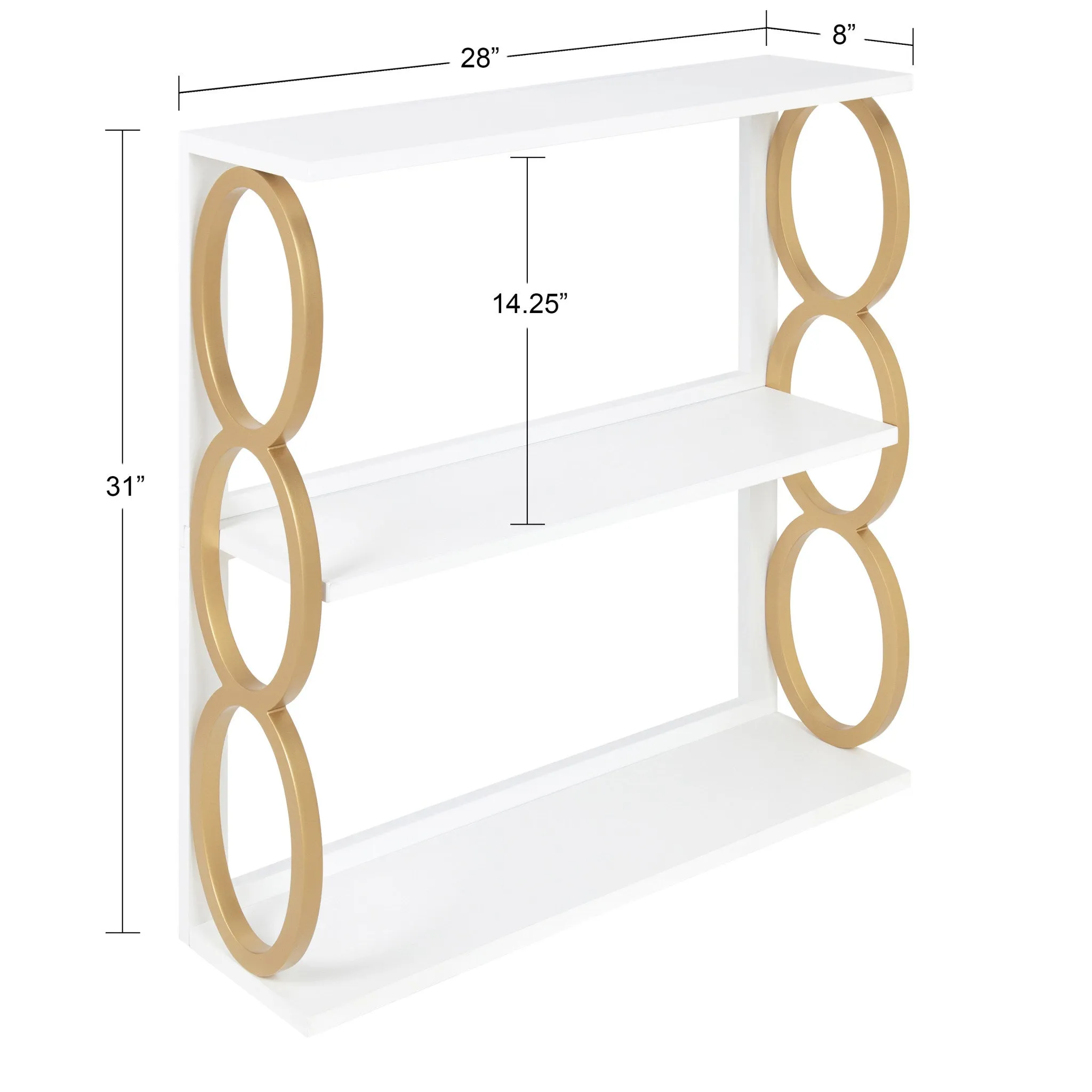 Ring Wooden 3-Tier Shelf