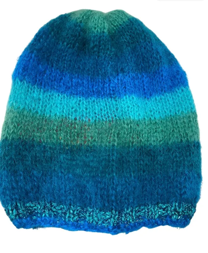 ROSE CARMINE~ Hat w green colors and Lurex trim