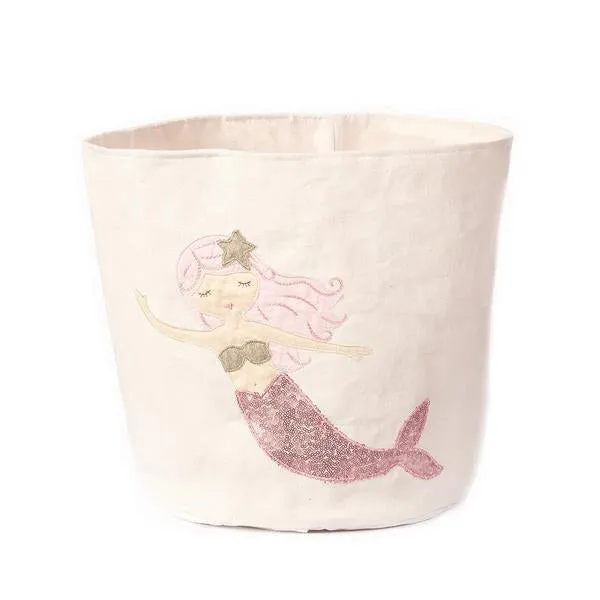 Sequin Mermaid Large Canvas Storage Bin