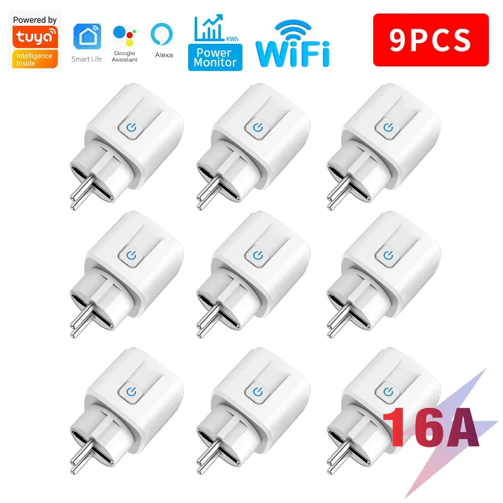Smart Plug WiFi Socket EU 16A/20A With Power Monitor Timing Function Tuya Smart Life APP Control Works With Alexa Google Home