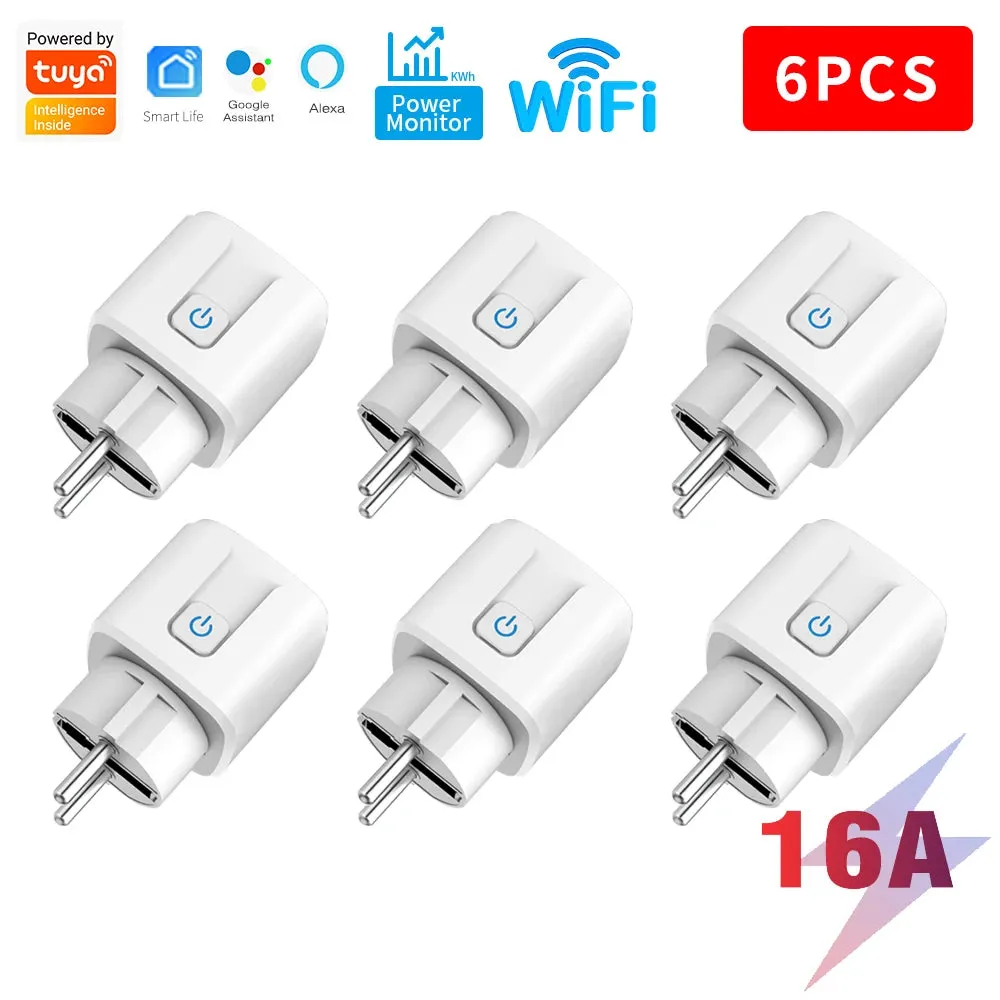 Smart Plug WiFi Socket EU 16A/20A With Power Monitor Timing Function Tuya Smart Life APP Control Works With Alexa Google Home