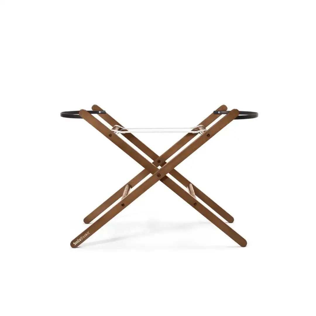 SnuzBaskit Graphite Moses Basket & Walnut Stand