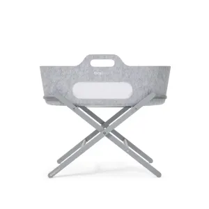 SnuzBaskit Light Grey Moses Basket & Dove Stand