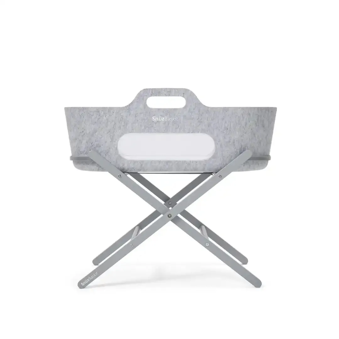 SnuzBaskit Light Grey Moses Basket & Dove Stand
