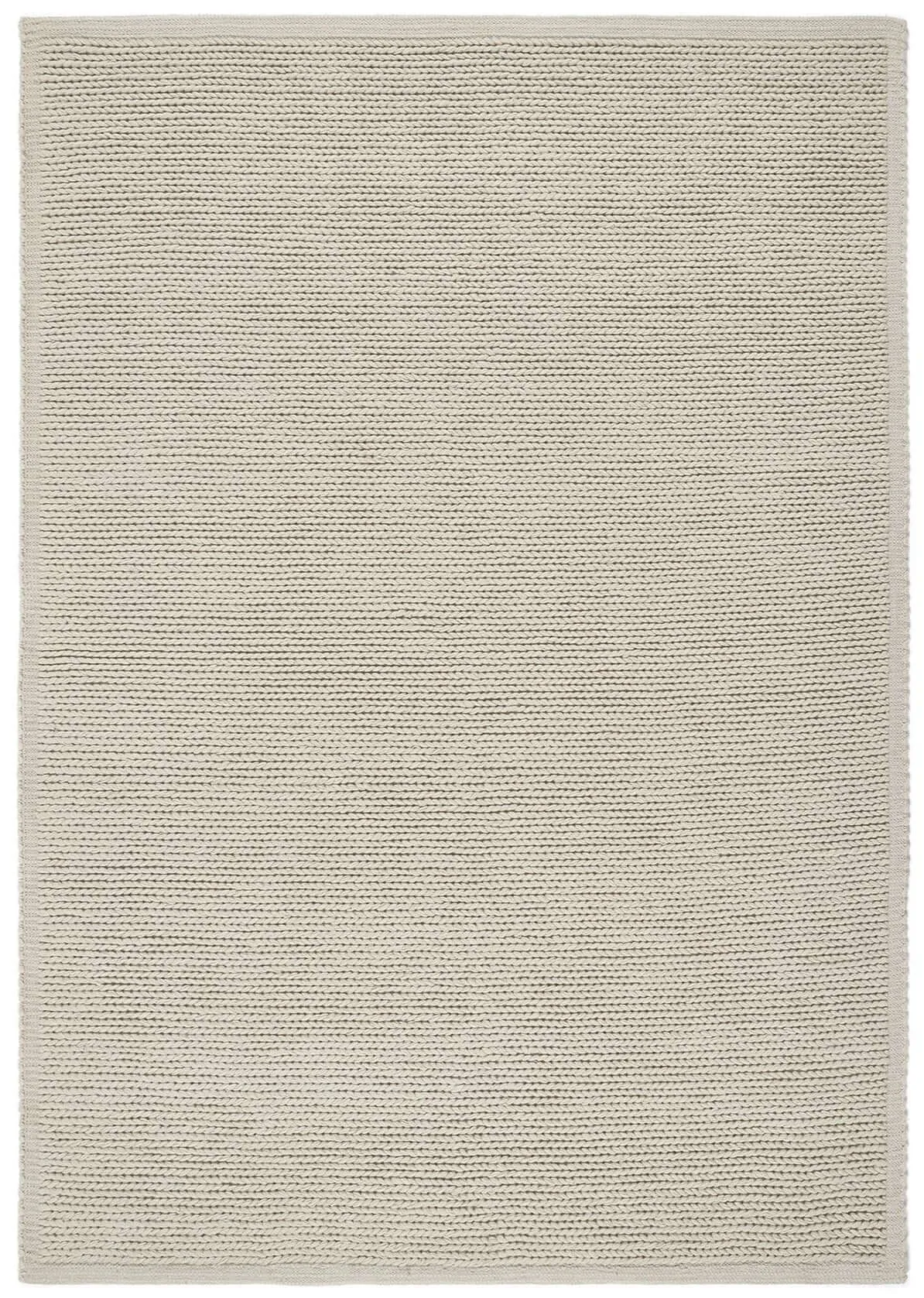Solid Natural Knitted Wool Rug
