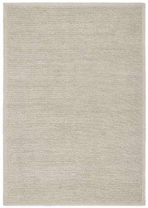 Solid Natural Knitted Wool Rug
