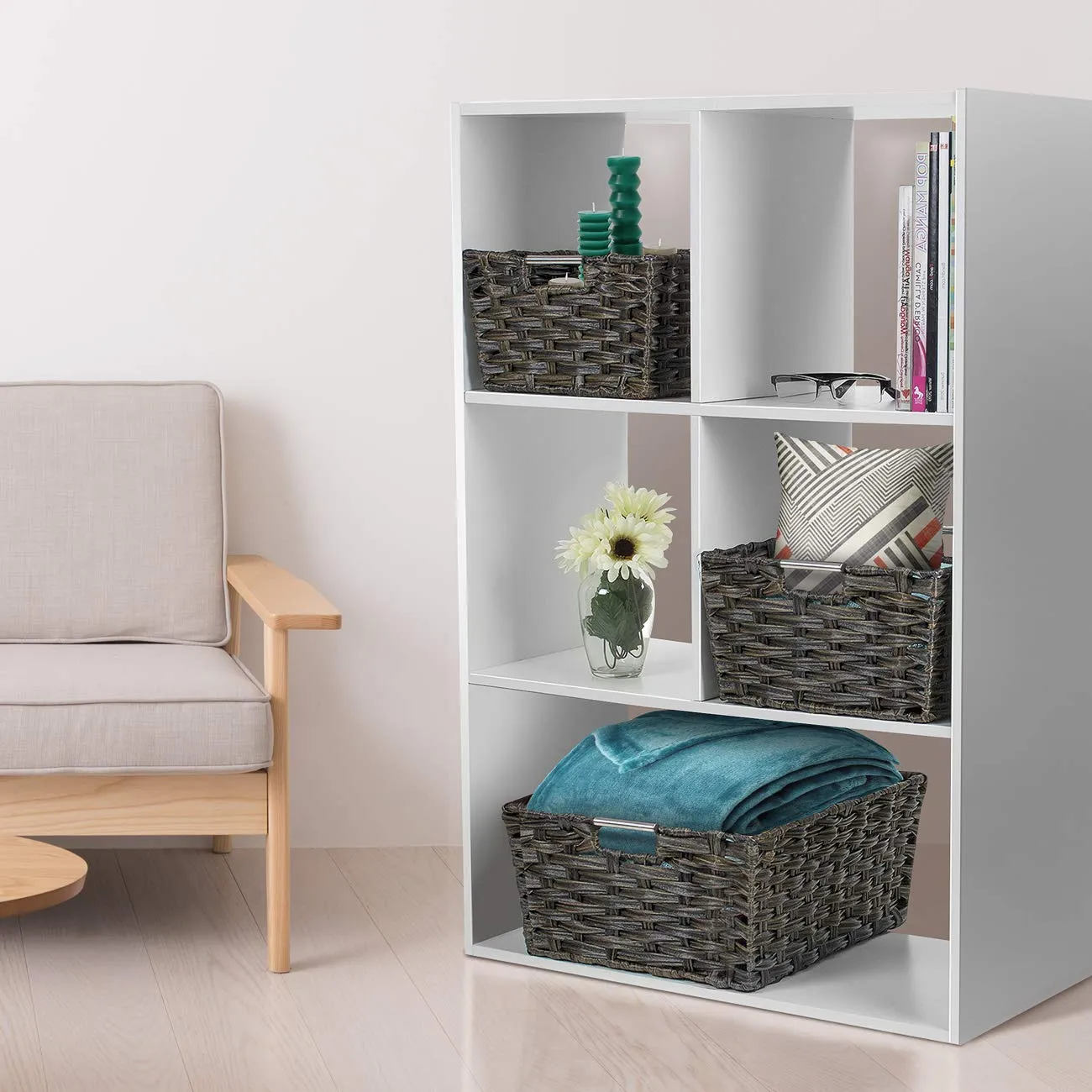 Stackable Weave Basket Bins (Set of 3)