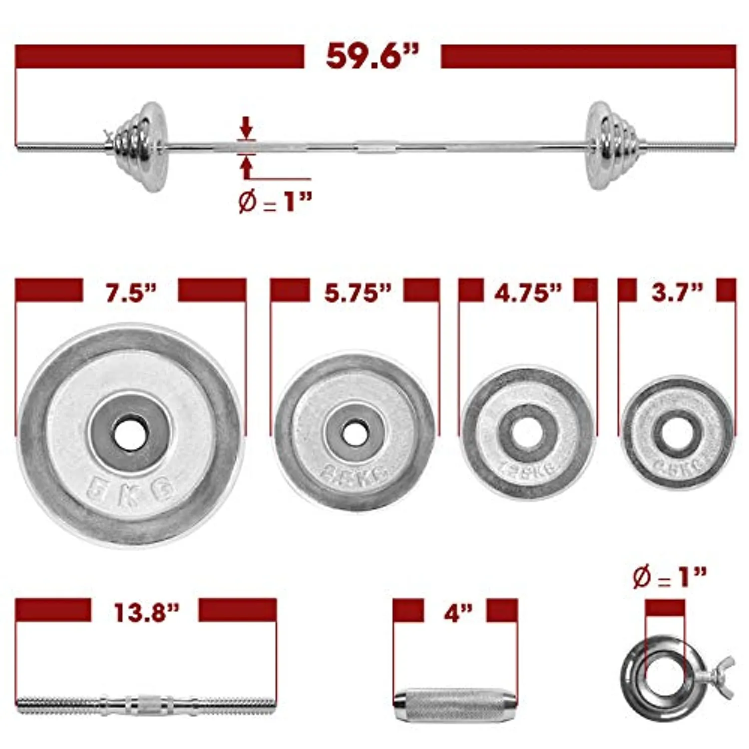 STOZM Dumbbell Set 110lbs Chrome and Paint Coated with Carry Case – Versatile Chrome Dumbbell Set with Barbell, Connector, 20 Weight Plates, 2 Dumbbell Handles & 6 Collars