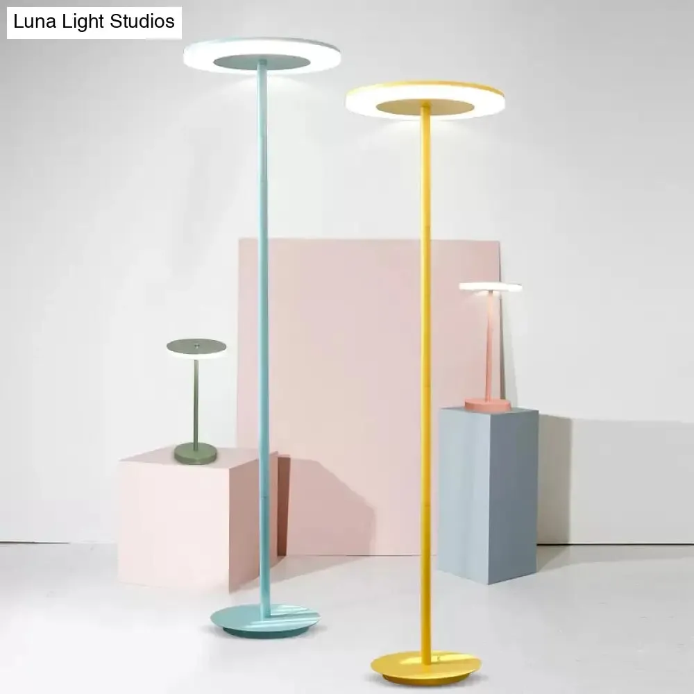 Stylish Nordic Metal Candy Colored Floor Lamp for Living Room
