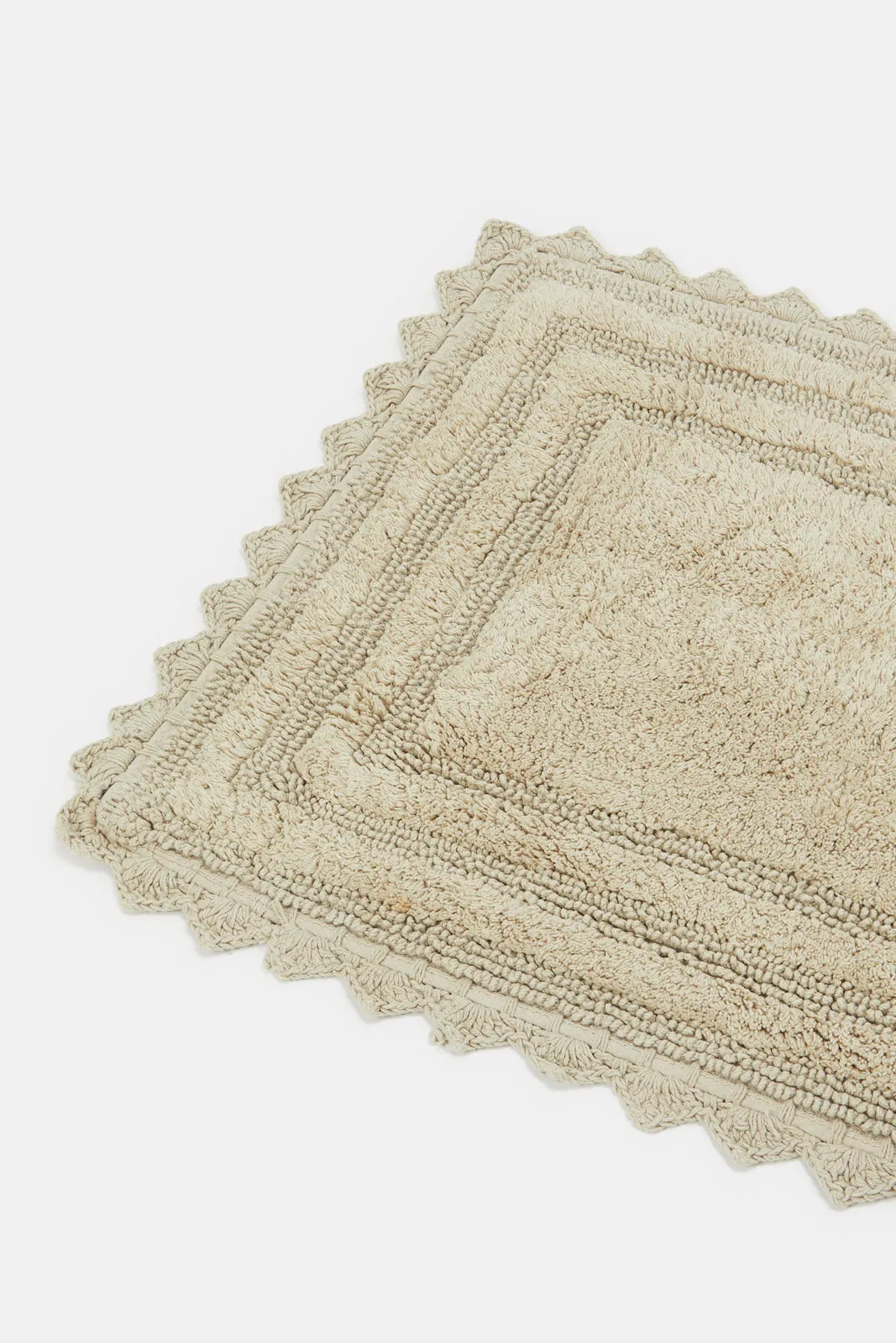 Taupe Crochet Bathmat (2 Piece)