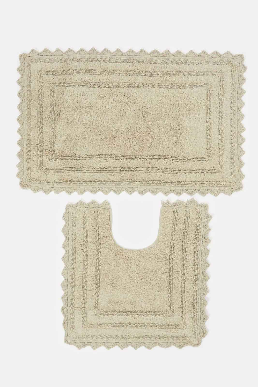 Taupe Crochet Bathmat (2 Piece)