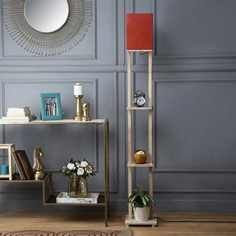 Topaz Gleam Floor Lamp With Shelf