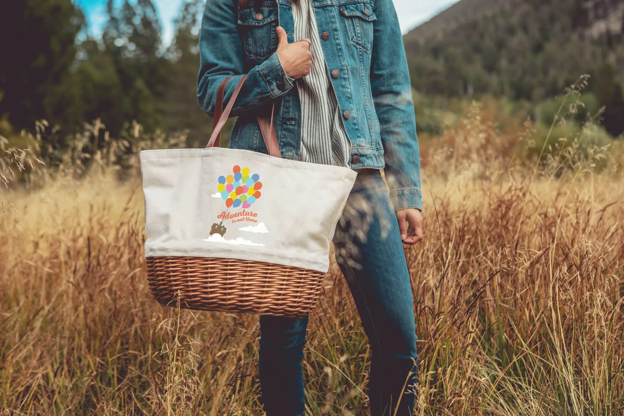 UP - Coronado Canvas and Willow Basket Tote