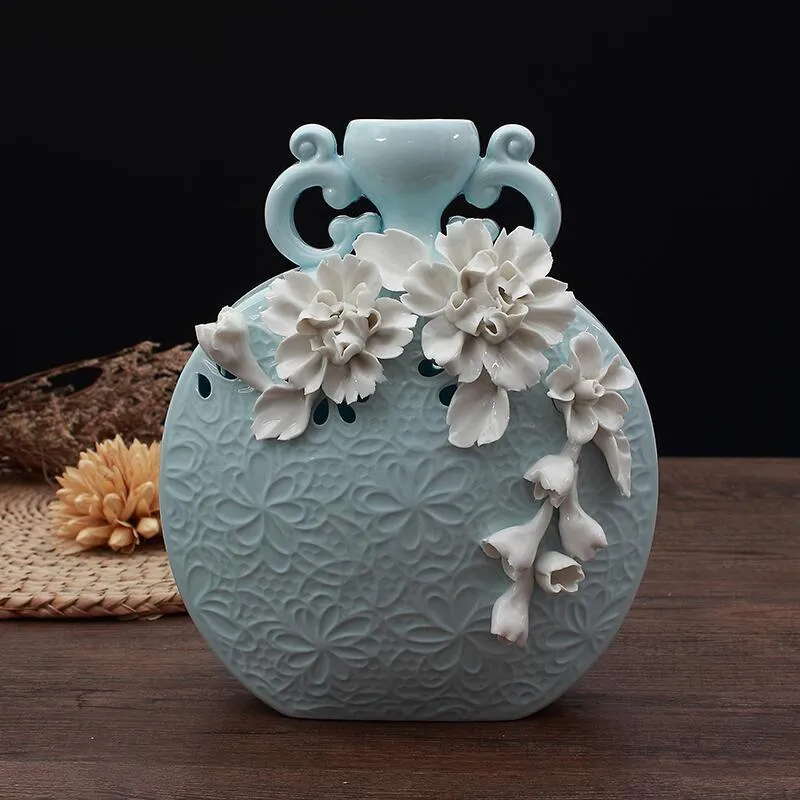 Vase Ornament Hand Held Ceramic Flower Arrangement