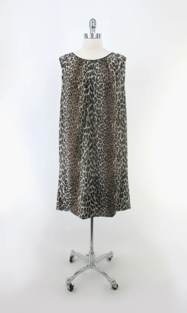 Vintage 60s Leopard Print Nightgown L
