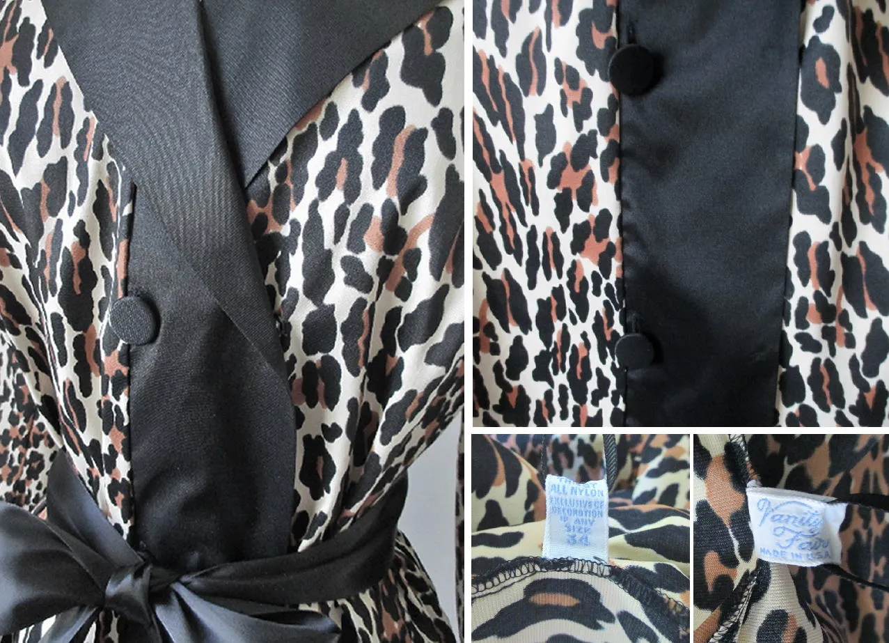 Vintage 60's Leopard Print Vanity Fair Bombshell Robe M