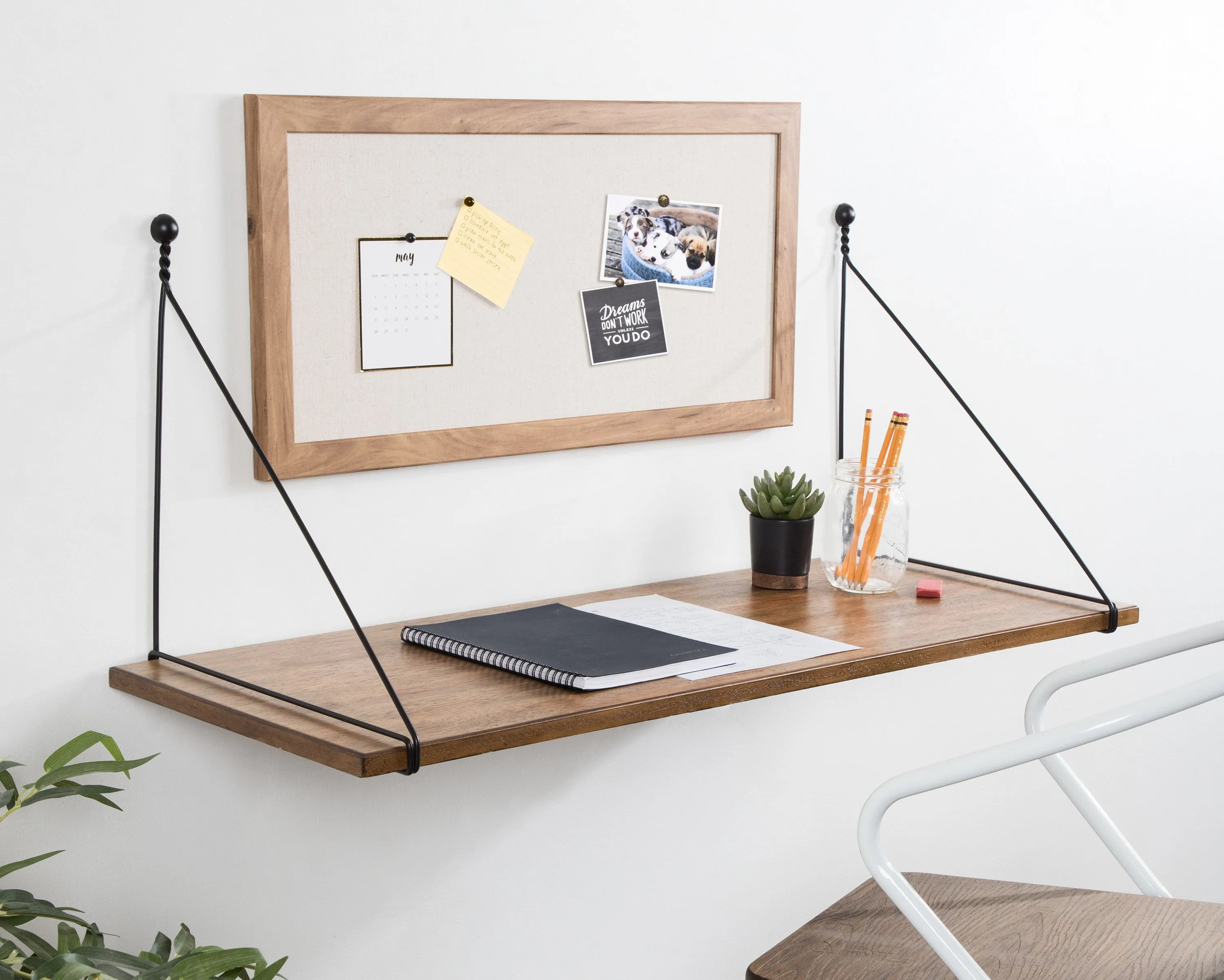 Vista Wall Mounted Wooden Desk Shelf