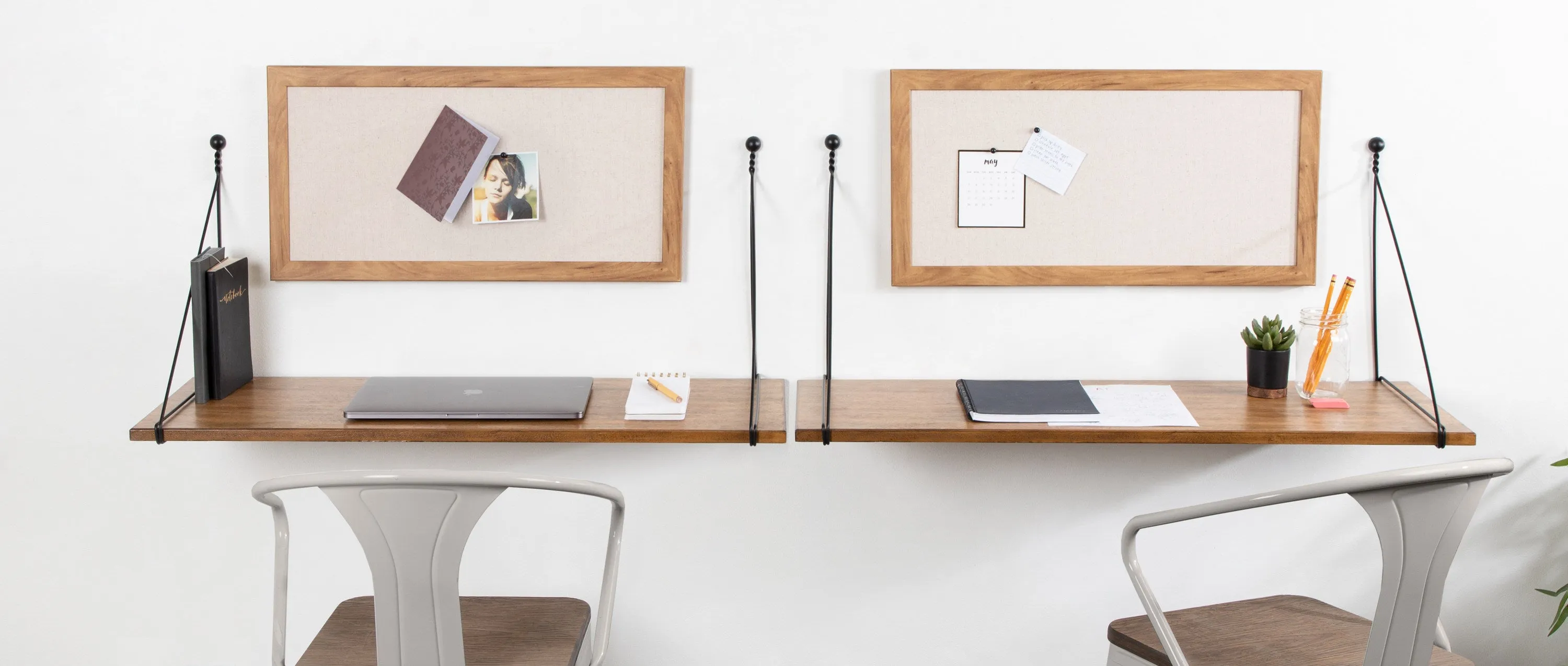 Vista Wall Mounted Wooden Desk Shelf