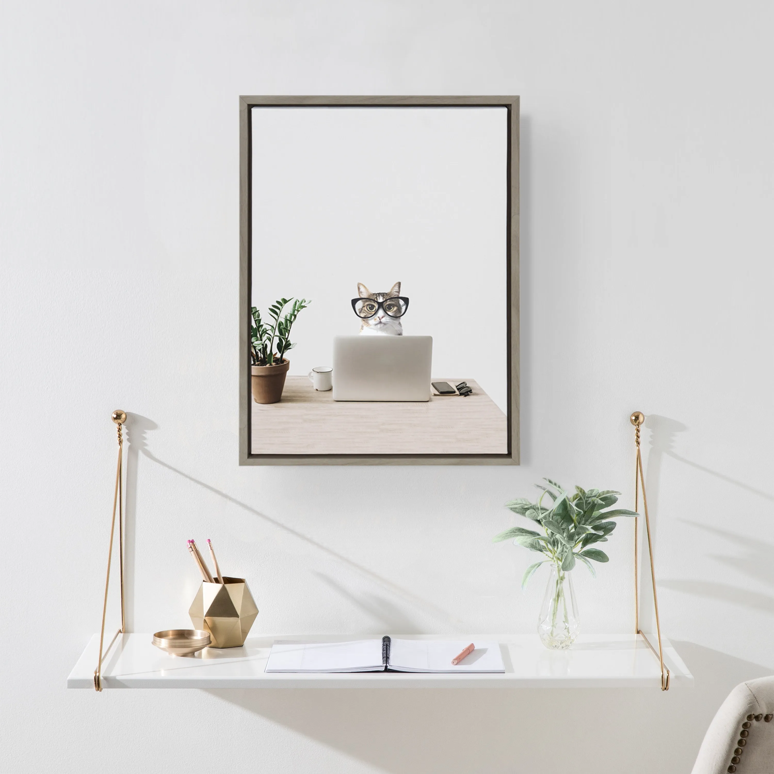 Vista Wall Mounted Wooden Desk Shelf