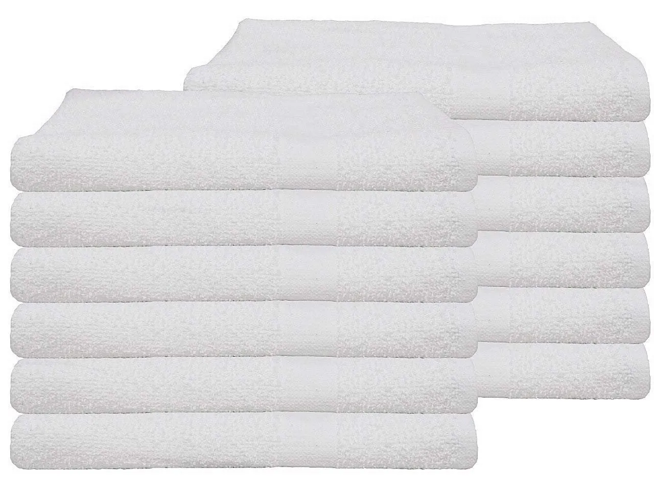 Wholesale Thin White Hand Towels Bulk Buy 100% Cotton 320 gsm Budget Quality Packs of 12 and 96