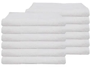 Wholesale Thin White Hand Towels Bulk Buy 100% Cotton 320 gsm Budget Quality Packs of 12 and 96