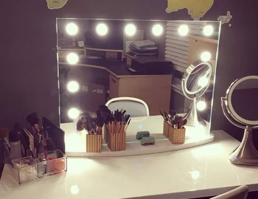 Wide LED Lighted Mirror with Touch Dimmer :: IMPULSE Series