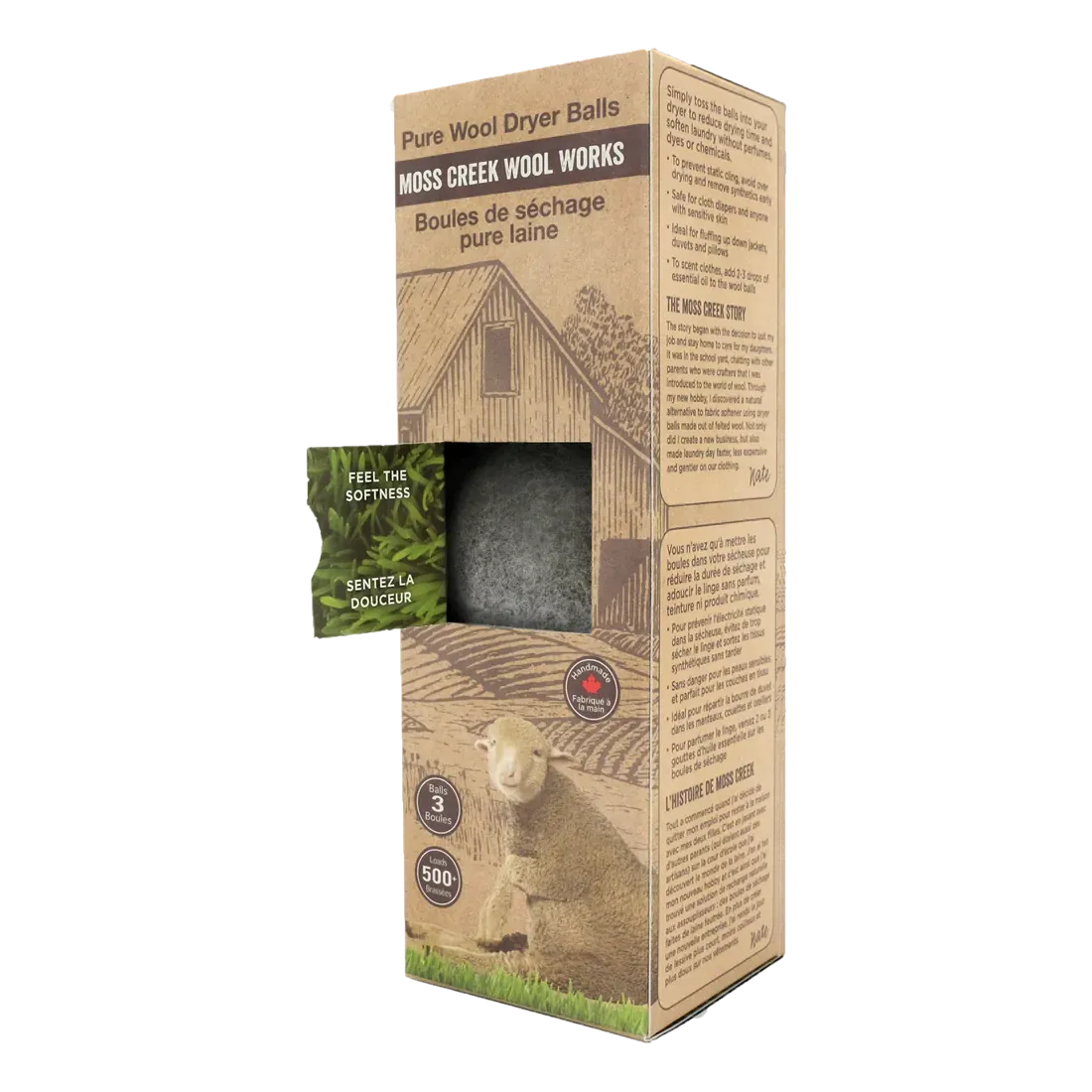 Wool Dryer Balls - All Natural- 100% Wool - Box of 3
