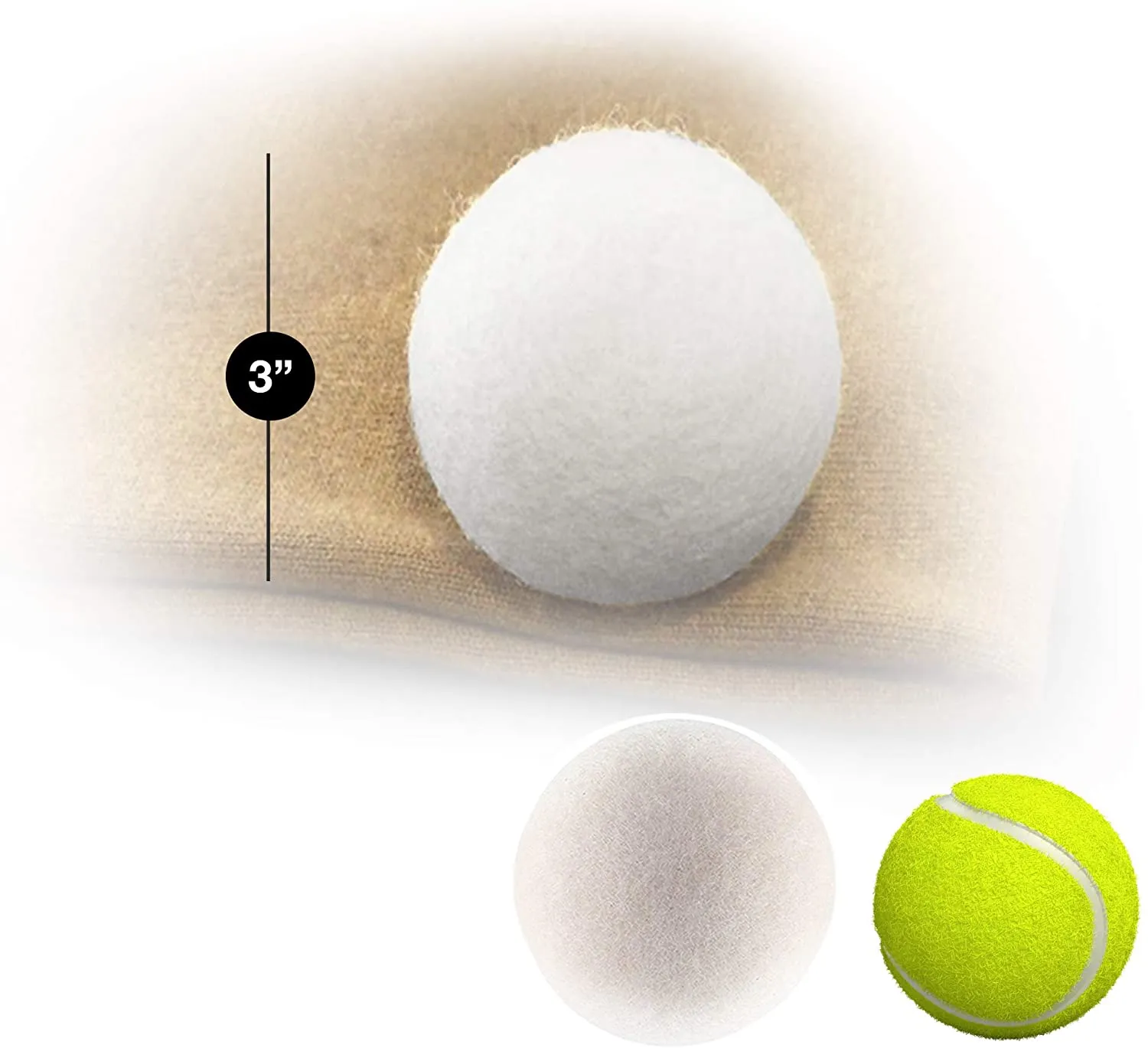 Wool Dryer Balls - Natural Eco Fabric Softener - Eliminates Wrinkles & Reduces Static (6 Pack)