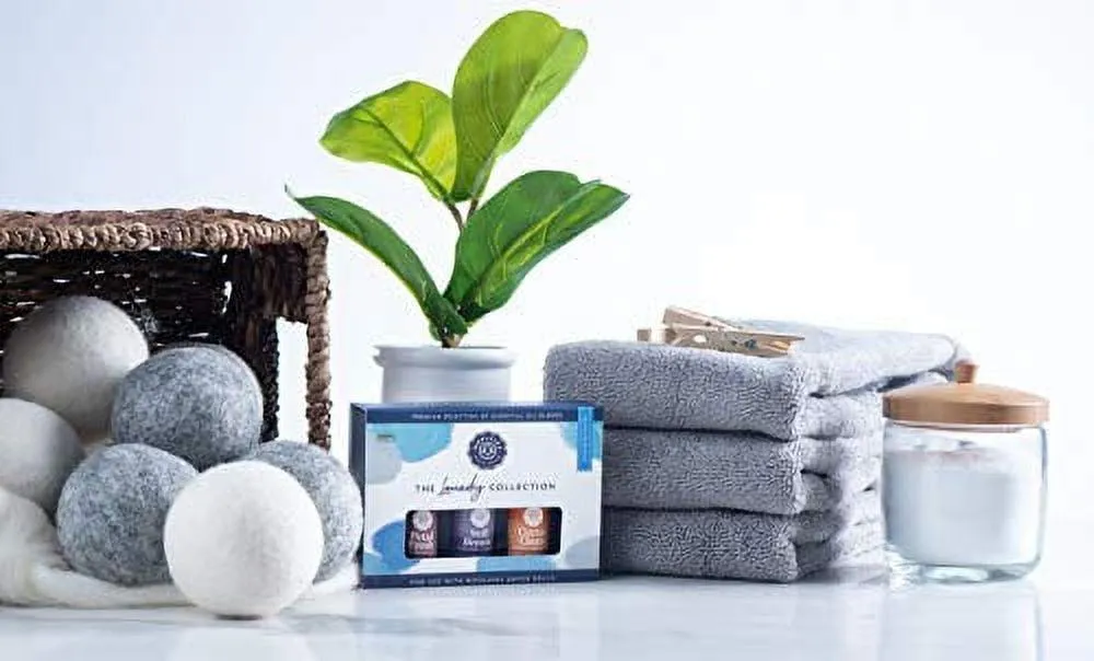Woolzies Laundry Collection Essential Oil Set | 100% Pure Therapeutic Grade Aromatherapy Oil | Use with Wool Dryer Balls or Oil Diffuser | Gift Set includes Pure Fresh, Still Breeze, Citrus Clean